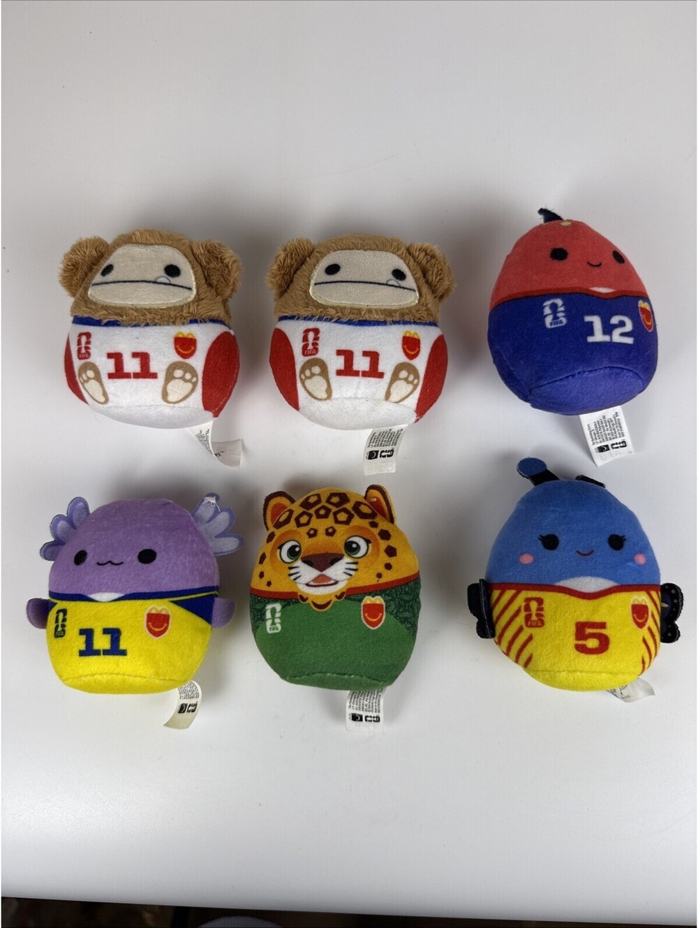 Squishmallows McDonalds FIFA World Cup 2026 Plush Lot 6 Happy Meal Soccer Toys